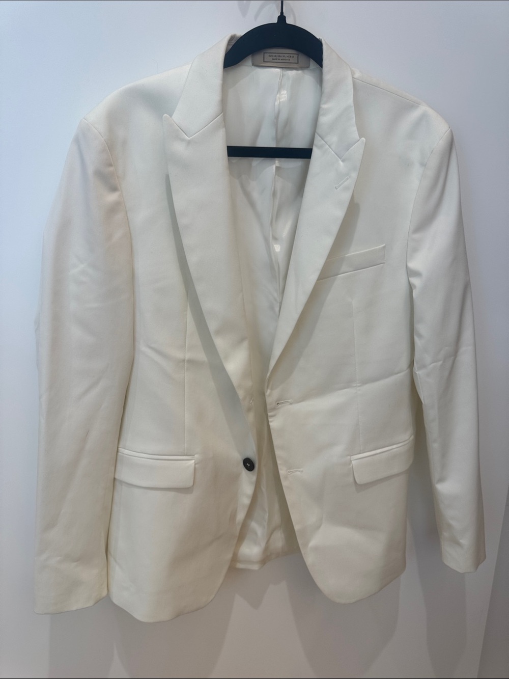 Zara Men's White Single-Breasted Blazer